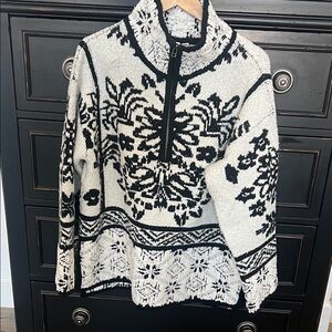 Stunning Anthropologie Black and White Moth Sweater